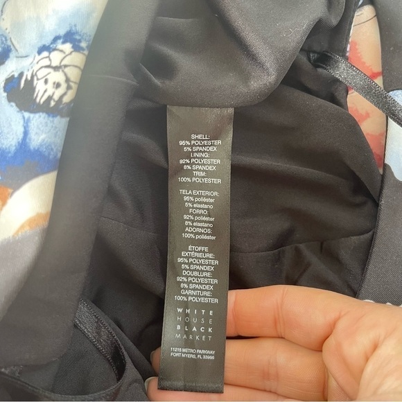 White House Black Market Scuba Style A Line Floral Dress Size 10 - Picture 15 of 16